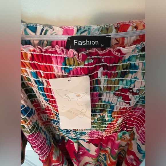 FLORAL | boho smocked dress size M - Picture 7 of 8